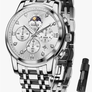 Luxury Silver Chronograph Watch